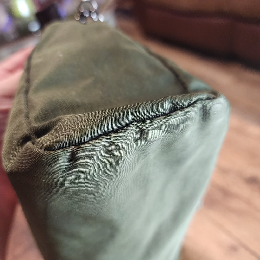 Prada Olive Green Nylon Crossbody with Black Chain Strap - Picture 6 of 16